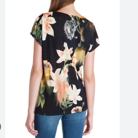 Ted Baker Omla Opulent Bloom Print tshirt top blouse size 3 like new - Picture 2 of 9
